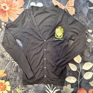American Apparel Embroidered Kappa Delta Sorority KD Black Cardigan